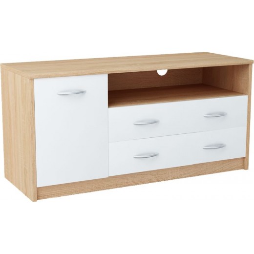 Nowoczesna Komoda RTV biała sonoma JULCIA 110cm