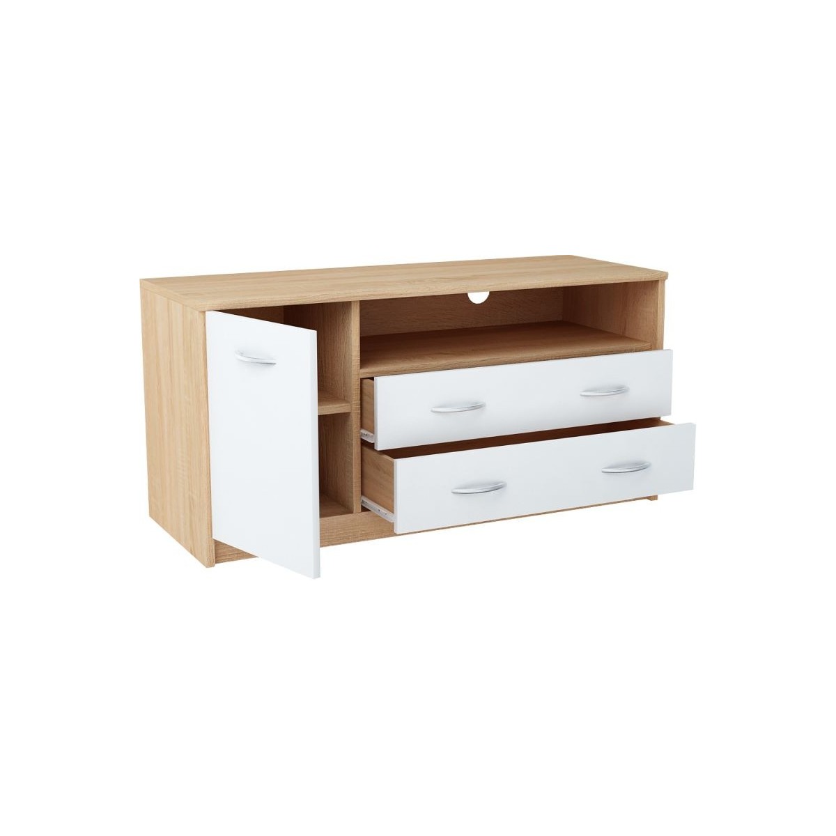Nowoczesna Komoda RTV biała sonoma JULCIA 110cm