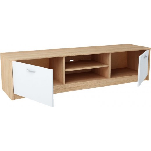 Nowoczesna Komoda RTV biała sonoma JULCIA 160cm