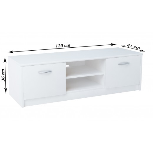 Nowoczesna Komoda RTV biała JULCIA 120cm