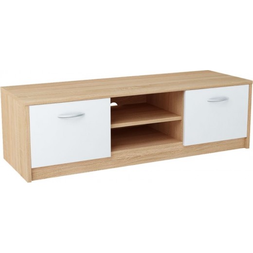 Nowoczesna Komoda RTV biała sonoma JULCIA 120cm