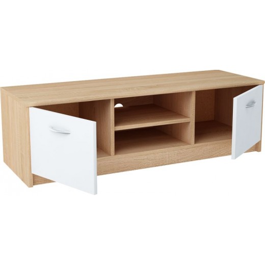 Nowoczesna Komoda RTV biała sonoma JULCIA 120cm
