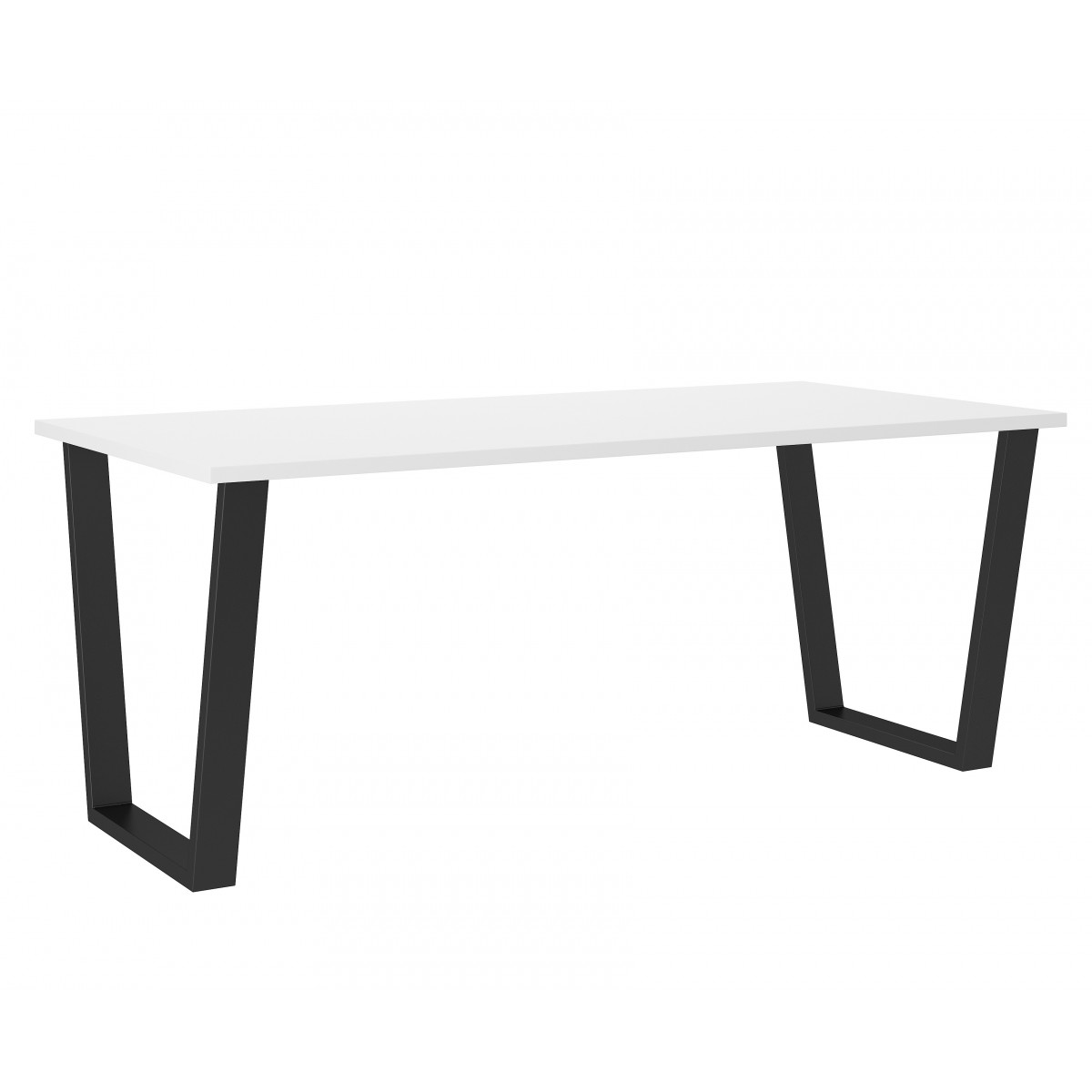 Stół masywny na metalowych nogach Cezar 185x67 biały