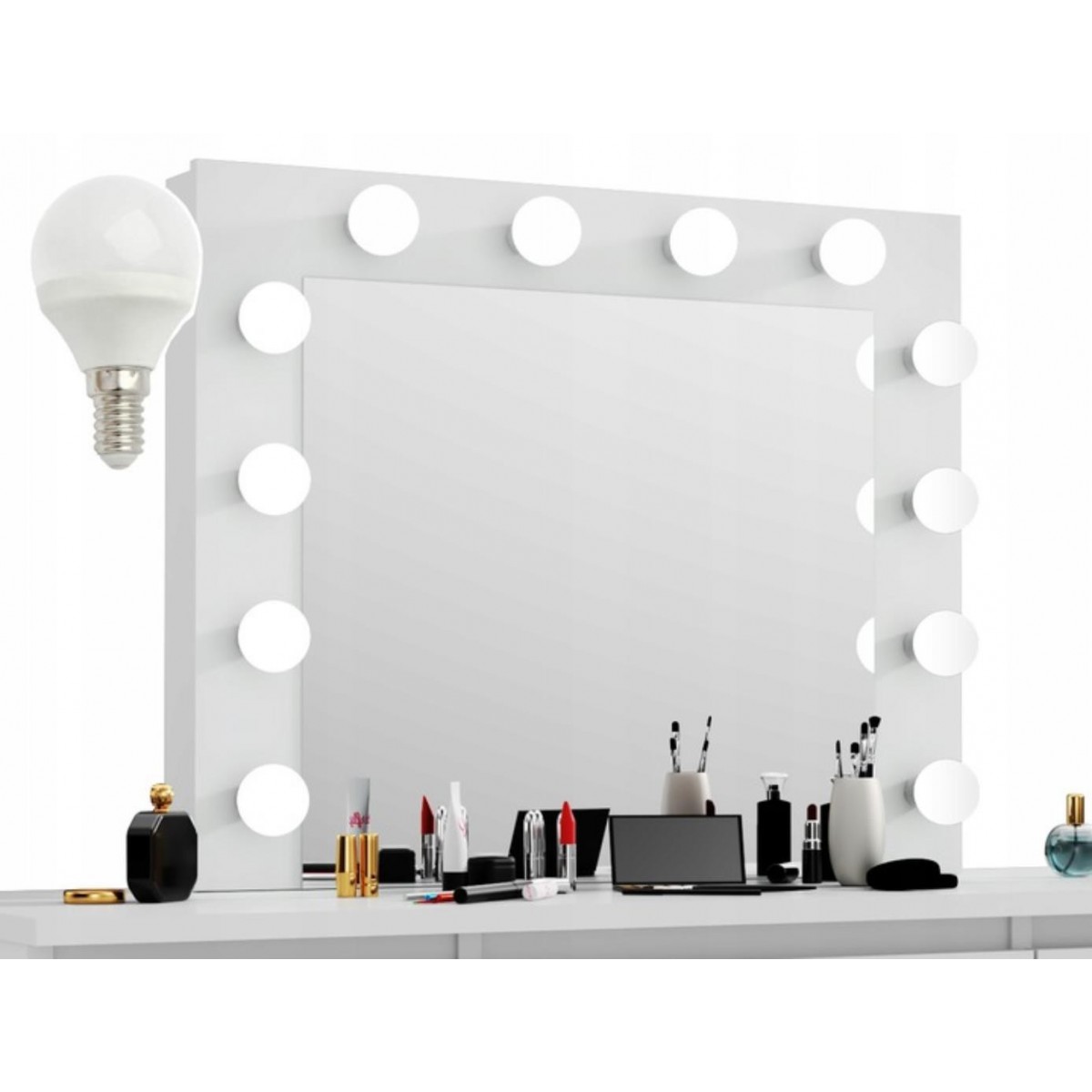  Toaletka kosmetyczna z lustrem i oświetleniem Madlen 12 biała