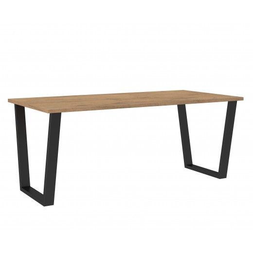Stół masywny na metalowych nogach Cezar 185x67 dąb lancelot