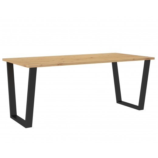 Stół masywny na metalowych nogach Cezar 185x67 dąb artisan
