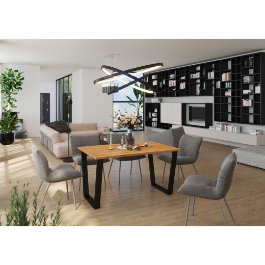 Stół masywny na metalowych nogach Cezar 185x67 dąb artisan