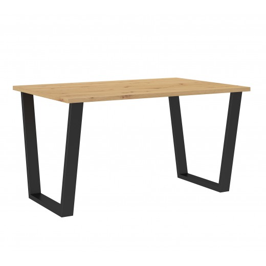 Stół masywny na metalowych nogach Cezar 138x67 dąb artisan