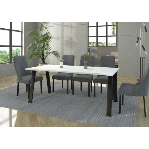 Stół masywny na metalowych nogach Kleo 185x90 biały