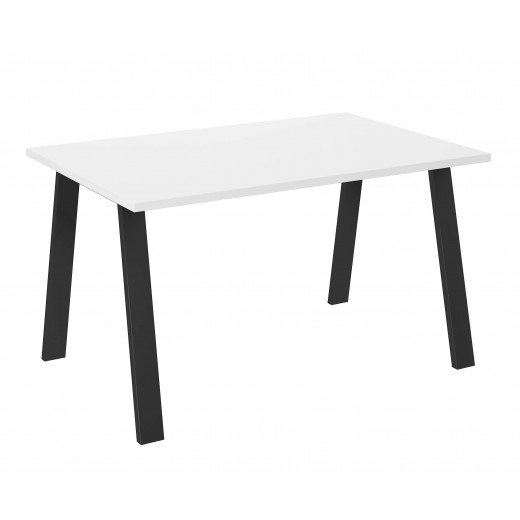 Stół masywny na metalowych nogach Kleo 138x90 biały