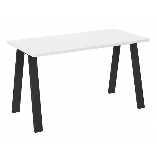 Stół masywny na metalowych nogach Kleo 138x67 biały