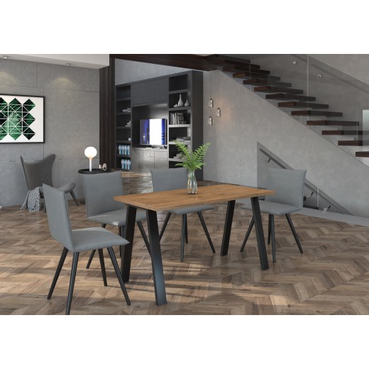 Stół masywny na metalowych nogach Kleo 138x90 dąb lancelot