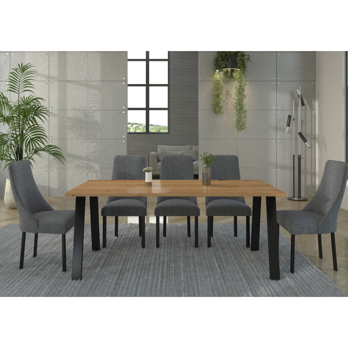 Stół masywny na metalowych nogach Kleo 185x67 dąb artisan