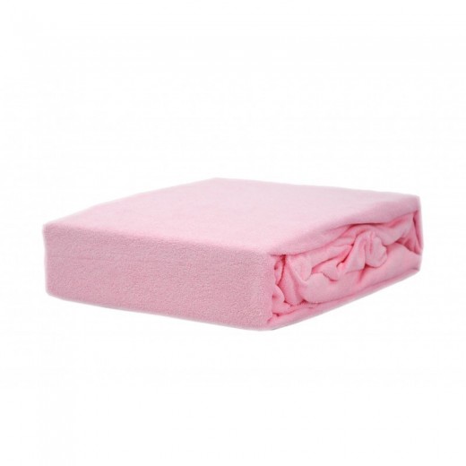 Prześcieradło frotte 140x200 grube różowe