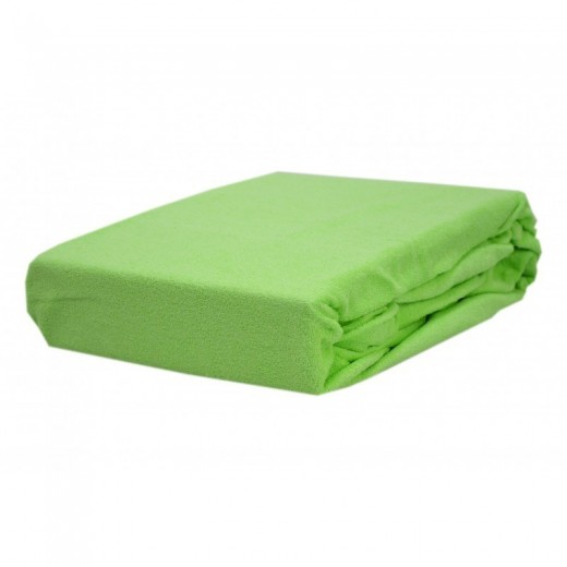 Prześcieradło frotte 180x200 grube zielone jabłuszko