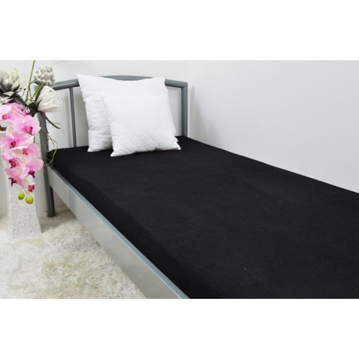  Prześcieradło frotte z gumką 180x200 grube czarne