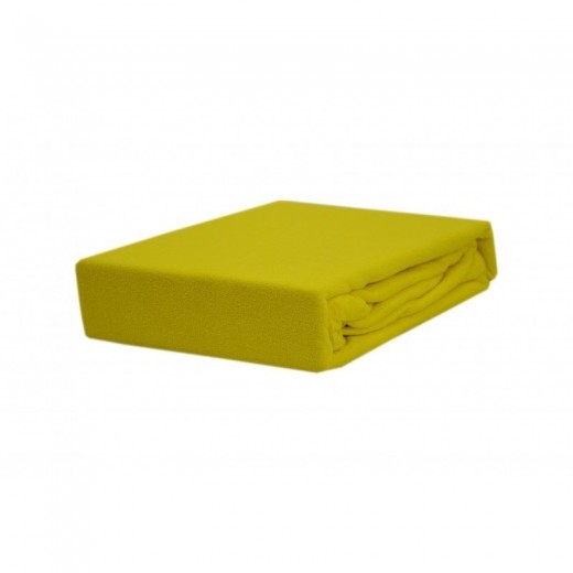Prześcieradło frotte 180x200 grube żółte