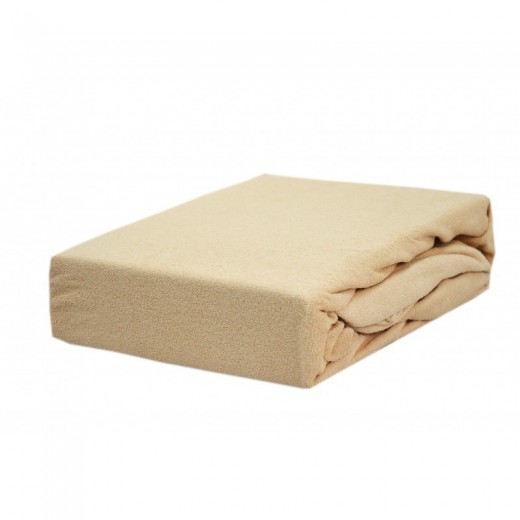 Prześcieradło frotte 180x200 grube beżowe