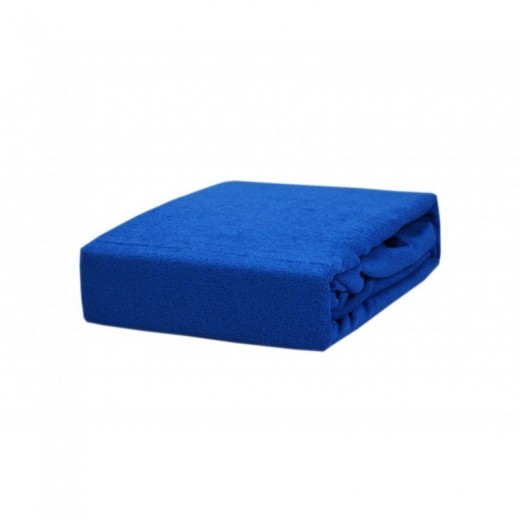 Prześcieradło frotte 180x200 grube niebieskie