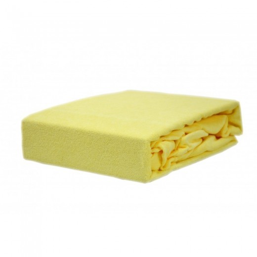 Prześcieradło frotte 200x220 grube żółte bananowe
